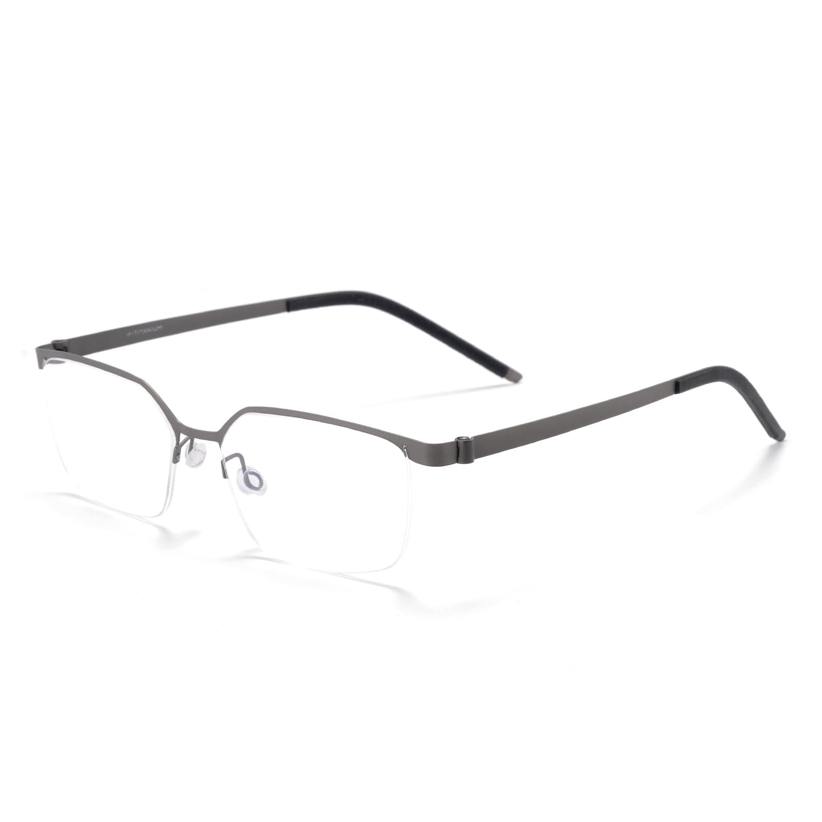 Superlight Titanium Blue Light Blocking Glasses Stylish Semi-rimless Rectangle Computer Gaming Eyeglasses (Gunmetal)