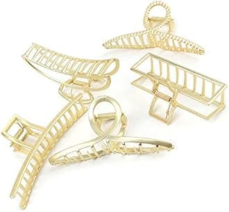Large Metal Hair Clips for Thick and Long Hair - Butterfly Claw Clips with Non-Slip Grip, Big Jaw Clamps for Women (Light Gold)
