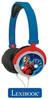 LEXIBOOK, The Avengers, Stereo Headphones, Kids Safe Volume, Foldable and Adjustable, Blue/red, HP010AV