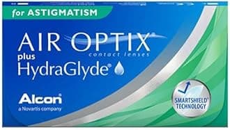 Air Optix Plus Hydraglyde for Astigmatism (Toric) Monthly Reusable Contact Lenses - Pack of 3 (BC 8.7mm, -0.25 Diopters, Cyl -2.25, Axis 10) From Alcon