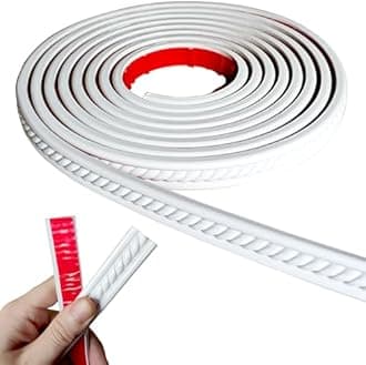 Peel and Stick Moulding Trim Self Adhesive Flexible Wall Trim Crown Molding 3D Strip for Tile Wood Wall Panels Picture Mirror Frame Border Edge Corner Ceiling Wallpaper Moulding Decor Trim (3 Meters)