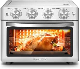 Geek Chef Air Freyer Toaster Oven Combo, 15 Quart Convection Oven Countertop, 4 Slice Toaster, with 9" Pizza, with Hot, Roast, Toast, Bake, Fry Al