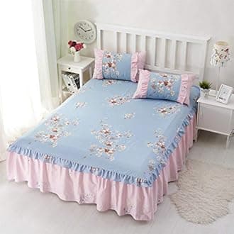 Bed Skirt Cotton lace Four Seasons Valance Simple Non-Slip Bed valances Double Bed Valance Fitted Sheet King Resistant Ruffled Valance Sheet Washable dust Ruffle