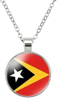 World Most Countries Flag Zinc Alloy Necklace Pendant Necklace for Men Women