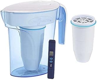Culligan ZeroWater 1.4L Water Filter Jug Combo-2x5 Stage Filters+TDS meter, IAPMO Certified to reduce PFOA/PFOS, Fluoride, Lead & other heavy metals, BPA Free