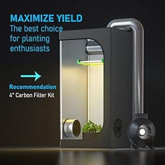 CDMALL 2x2 Grow Tent, 24''x24''x48'' Indoor Plants Growing Dark Room with Accessories Complete Kit Hydroponic Growing System with Hangers, Trellis Netting, Shear, Timer, Humidity Monitor