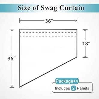 RYB HOME Window Topper Curtains - Short Kitchen Curtains and Valances Set, Privacy White Linen Sheer Swag Curtains, Semi Sheer Bathroom Curtains Tiers for Small Window, Wide 36 x Long 36 inch, 1 Pair