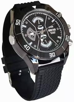 Secret Wrist Watch Camera Full HD 1080p Video and Audio Indoor Outdoor Recorder Upto 3 Hours Recording Time with 32GB Card Black