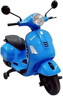 12V Vespa Rechargeable Battery Operated Ride-On Scooter for Kids with Remote Control (2 to 7 Yrs) (Blue)
