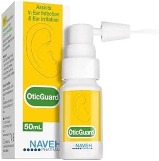 NAVEH PHARMA Otic Guard - Natural Ear Spray Drops | Organic Herbal Sweet Oil Blend 3 in 1| Itchy Ear, Swimmer's Ear, & Ear Wax Removal | Clogged Ears | 1.69 Fl Oz