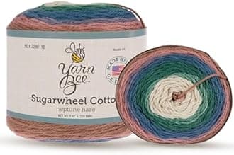 Yarn Bee 3 - Light Cotton Yarn Skein 335 Yards for Crocheting & Knitting Blankets, Hats & More Craft Supplies in Neptune Haze