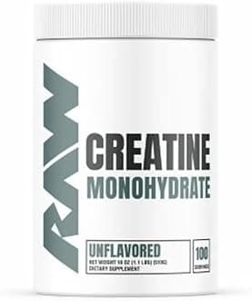 Raw Creatine Monohydrate, 100 Servings, 100% Pure Creatine Monohydrate, Unflavored