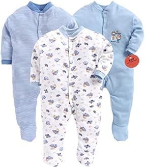 EIO® 100% Cotton Rompers/Sleepsuits/Jumpsuit/Night Suits for Newborn Baby Boys & Girls Pack of 3