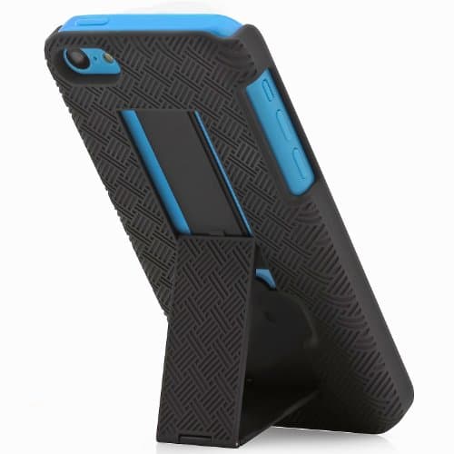 iPhone 5C Case, Aduro COMBO Shell & Holster Case Super Slim Shell Case w/ Built-In Kickstand + Swivel Belt Clip Holster for Apple iPhone 5C