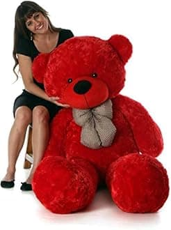 AVSHUB Soft Toy Teddy Bear 6 Feet for Girl Lovable Huggable | Plushie Soft Toys for Kids | Plush Soft Toys for Baby Boys and Girls Kids - Teddy | Birthday & Valentine Gift (Red)