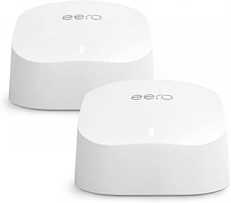 Amazon eero 6 mesh Wi-Fi router | 900 Mbps Ethernet | Coverage up to 280 m2 | Connect 75+ devices | 2-Pack