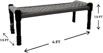 Furniture House by Pooja Solid Wooden Charpai (C-09)