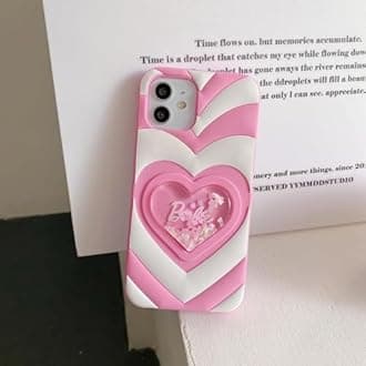 mobistyle Designed For iPhone 12/12 Pro Cover with Luxury Heart Cartoon Design Soft Silicone Aesthetic Women Teen Girls Back Cover Cases For iPhone 12/12 Pro, Multicolor