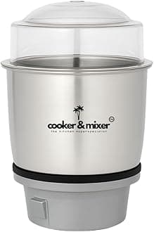 cooker&mixer™ Stainless Steel Chutney Jar, Alloy Metal Base, Compatible with maximum Indian Mixer Grinder brands, 400 ml