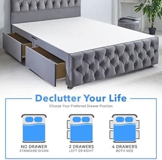 ComfoRest - Elegant 5FT King Size Divan Base NO DRAWER | Durable Frame with Sturdy Support | Functional Design for Modern Bedrooms | Timeless Option for Stylish Spaces (Grey Plush)