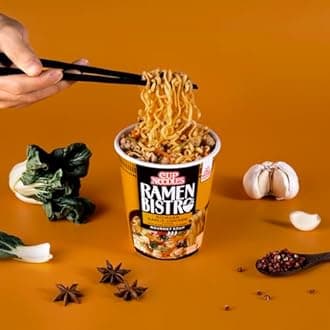 Nissin Cup Noodle Ramen Bistro, Sichuan Garlic Chicken, 3.1 Ounce (Pack of 6)