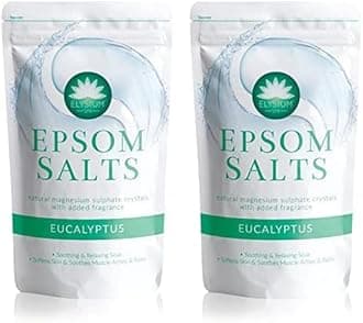 ELYSIUM SPA Natural Eucalyptus Epsom Salts, White, 450 g (Pack of 2)
