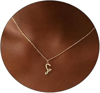 Initial Necklaces for Women, Dainty 14K Gold/Silver Letter Pendant Necklace Trendy Simple Cute Necklaces Monogram Name Choker Necklace Jewelry Gift