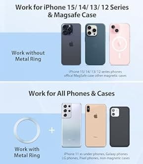 VICSEED for MagSafe Car Mount【Upgraded Strongest Magnet Power】 Magnetic car phone holder mount air vent 360 Adjustable Phone holder for cars for iPhone 15 14 13 12 Pro Max Plus Mini