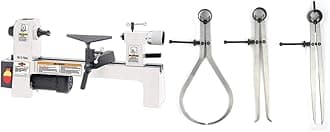 SHOP FOX W1704 Benchtop Lathe and Big Horn 3 Pieces Spring Caliper Set