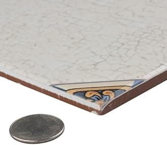 Merola Tile Manises Decor Blanco 13-1/8" x 13-1/8" Porcelain Floor and Wall Tile