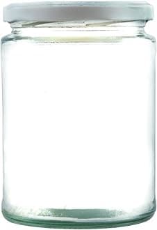 500ml Glass Food Jar with airtight Lid - A Deluxe Jam Jar for Marmalade, Honey and Home Preserves (White Lid, Pack of 24)