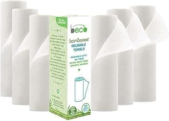 Beco Bamboo Reusable Kitchen Towels, 120 sheets, 100% Natural and Ecofriendly Alternative to Tissue Papers