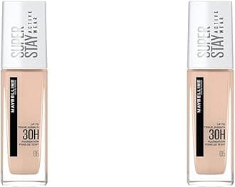 Maybelline New York Foundation, Superstay Active Wear 30 Hour Long-Lasting Liquid Foundation, Lightweight Feel, Water, Sweat and Transfer Resistant, 30 ml, Shade: 05, Light Beige (Pack of 2)