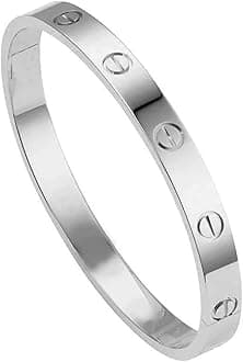 18K Gold Plated Stainless Steel Openable Crystal Bracelet | Cuff Bangle | Friendship Couple Wedding Gifts for Mother Sister Wife Girlfriend | Anti Tarnish Jewellery