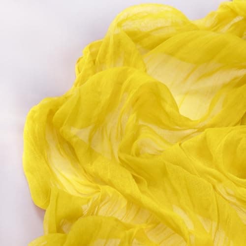 DeZerlor Lemon Yellow Cheesecloth Table Runner Spring Table Runner Boho Gauze 120 Inches Yellow Cheese Cloth Table Decor for Wedding Bridal Baby Shower Valentine's Day