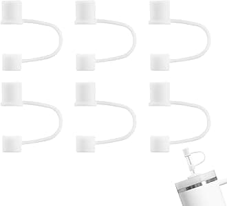 6-Pack 0.4in/10mm Straw Toppers, for Stanley Straw Covers Cap for Tumblers for Stanley 14|20|30|40|64 Oz Cup, Silicone Dust-Proof Caps（ Cup is Not Included）, Type4