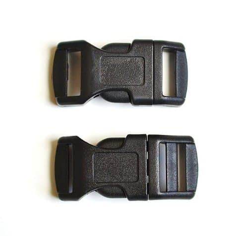 30 - 1/2" (Adjustable & Non-Adjustable) Black Side Release Buckles (15 Each) For Paracord Bracelets