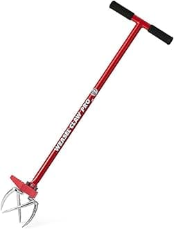 Garden Weasel Claw Pro - Black Grip | 3-in-1 Twist Tiller Cultivator Weed Extractor and Drainer | Gardening Hand Tools | 91336-A