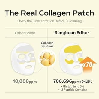 SUNGBOON EDITOR Melting Collagen Set (Deep Collagen Melting Patch 6pcs, Barrier Serum Mist), Real Collagen Care for Puffy Eyes and Neck Wrinkles, Best Gifts for Mom, Skincare Gift Sets for Mom