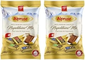 Napolitan Milk Chocolate Assorted Mix Flavours, Hazelnut, Gianduja and Plain - Kosher Swiss Chocolate - x 2 bags of 150g (2 pack)