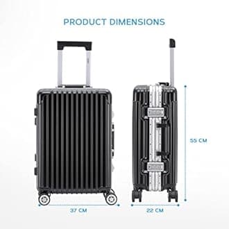 Flight Knight Premium Travel Suitcase - 8 Spinner Wheels - Built-in Side Lock Lightweight Aluminium Frame, ABS Hard Shell Carry on Check in Luggage Highly Durable - Approved for Over 100 Airlines