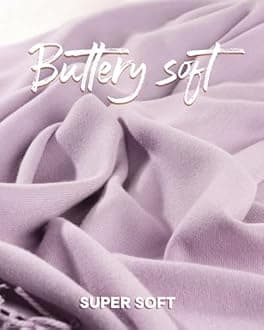 FURTALK Women's Winter Scarf Cashmere Feel Pashmina Shawl Wraps Soft Warm Blanket Scarves, 23-light Lavender, One size