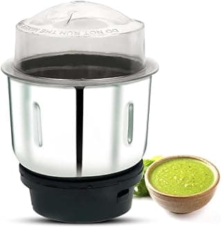 Diamond Steel Mixer Jar Chutney Jar| Stainless Steel Blades| Suitable for All mixer Grinder With 4 Teeth Lock| 400 ml| Modern Chutney Jar | Pack Of 1