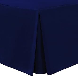 Linen Home Box Pleated Base Valance Sheet King Bed Skirt Platform Valance Sheets Navy, Microfiber Soft Brushed Easy Care Non Iron (King, Navy)
