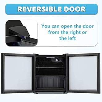 Antarctic Star Mini Fridge Cooler - 60 Can Beverage Refrigerator Glass Door for Beer Soda Wine – Glass Door Small Drink Dispenser Clear Front Removable for Home, Office Bar (1.6cu.ft)