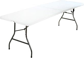 COSCO Deluxe 8 Foot x 30 inch Fold-in-Half Blow Molded Folding Table, Black