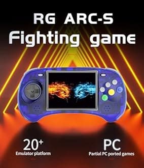RG ARC S Retro Handheld Game Console , Single Linux System with 128G SD Card 4541 Games Support 5G WiFi 4.2 Bluetooth Moonlight Streaming and TV Out (Transparent Blue)