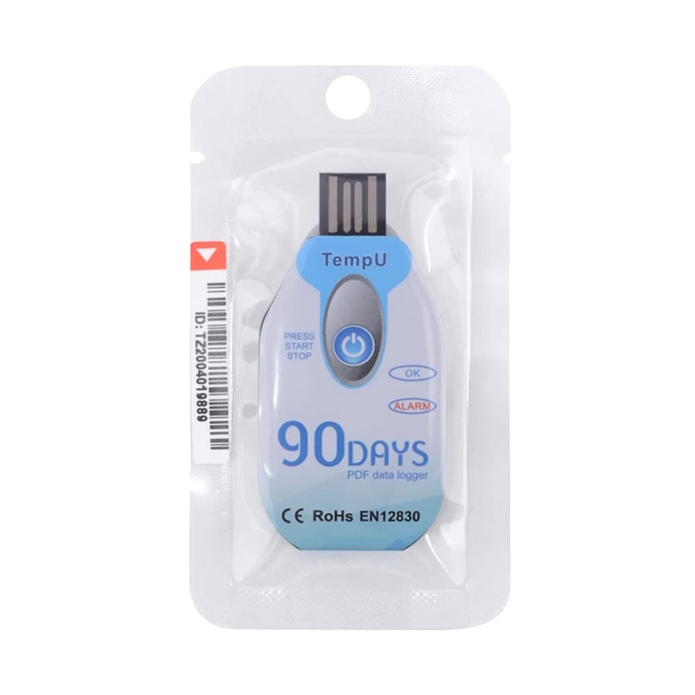 Flexyko Temperature Data Logger Waterproof USB 3.0 PDF Disposable 90 Days Cold Chain Thermometer Recorder for Biological/Chemical Industry