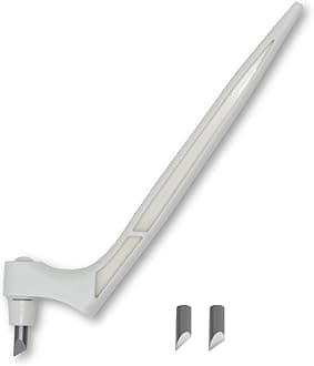 Craft Cutting Tools, 360 Degree Rotating Blades Stainless Steel Cutter Pen with 15, 30, 45 Degree Blades for DIY Crafts, Stencils, Scrapbooks-White