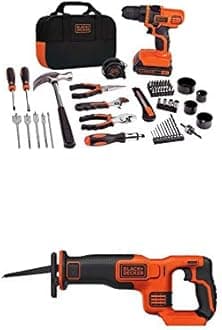 BLACK+DECKER LDX120PK 20-Volt MAX Lithium-Ion Drill and Project Kit w/ BDCR20B 20V Reciprocating Saw